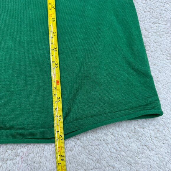 Chico's Green LS Knit Casual Top Women's Lightweight Crewneck, Size 1 /US M - Picture 7 of 8